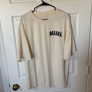 SHEIN Cream 'MAMA' Short Sleeve Tee